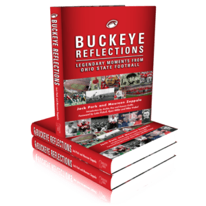 Buckeye Reflections" book stack about Ohio State football, a great resource for fans.