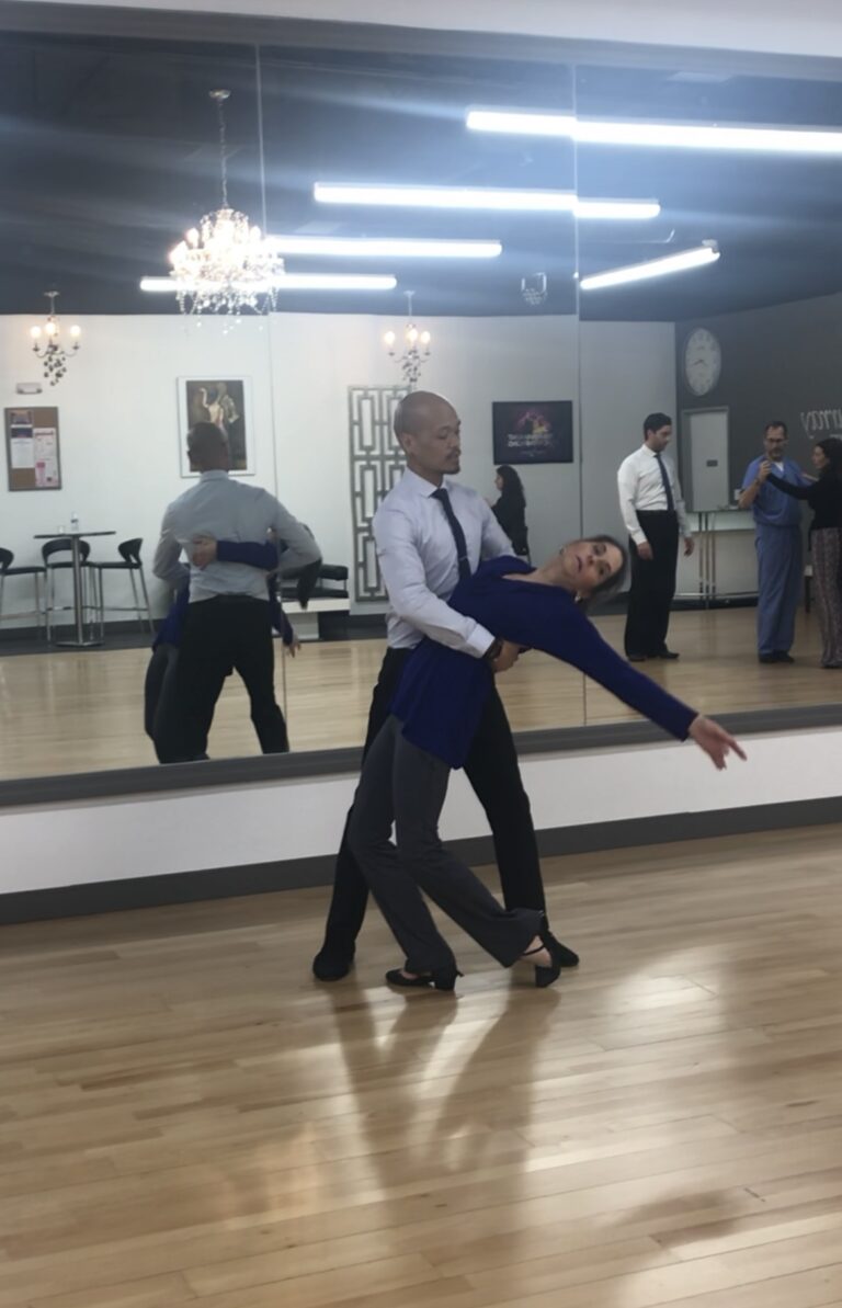 Maureen taking dance lessons