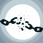 graphic of Long chain breaking in center